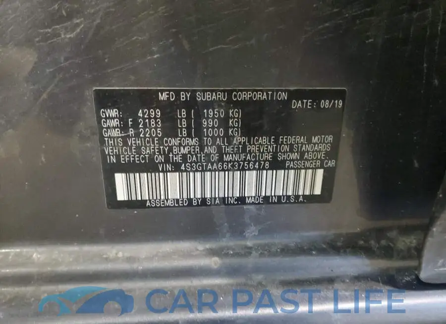 4S3GTAA66K3756478# 12