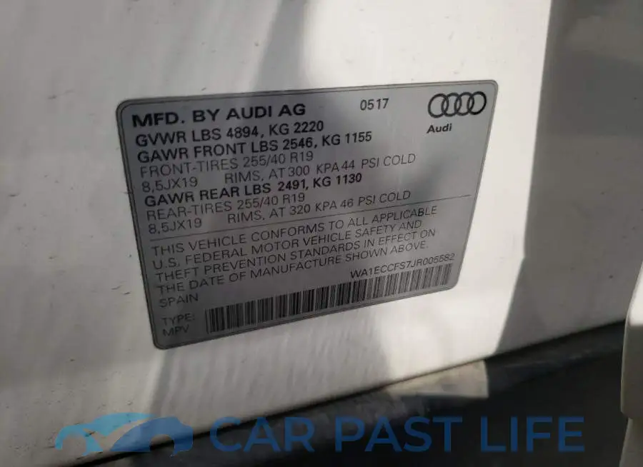 WA1ECCFS7JR005582# 12