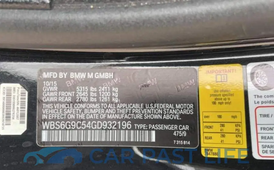 WBS6G9C54GD932196# 10