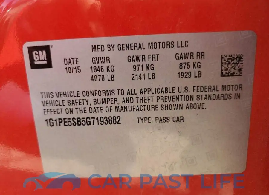 1G1PE5SB5G7193882# 12