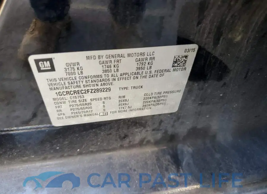 1GCRCREC2FZ289229# 10