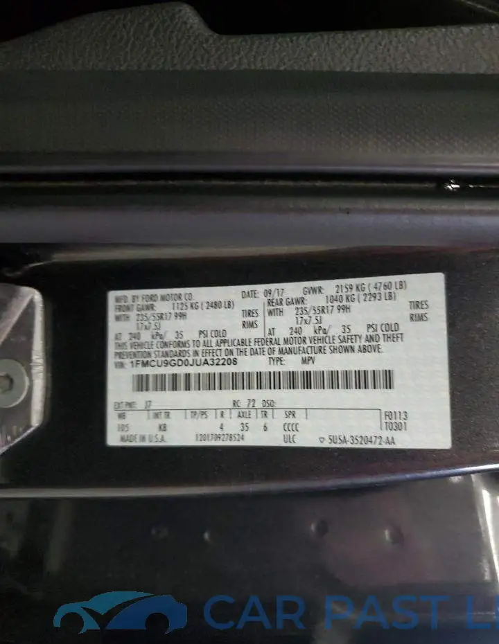1FMCU9GD0JUA32208# 13