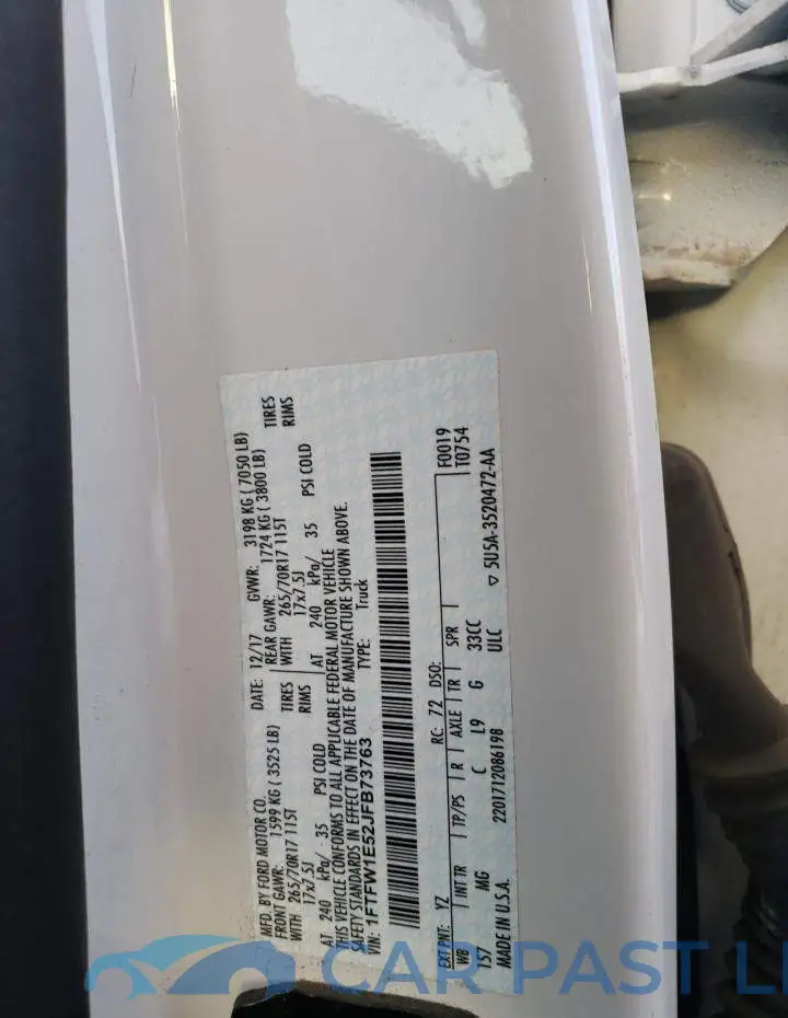 1FTFW1E52JFB73763# 12
