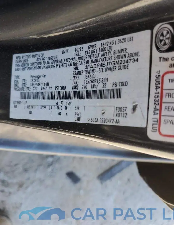 3FADP4EJ7GM204734# 12