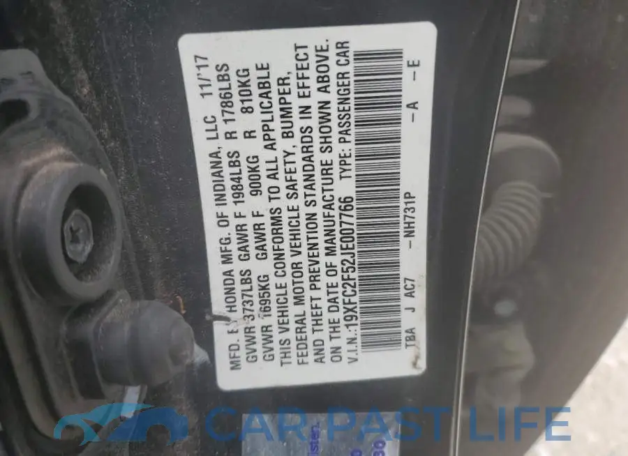 19XFC2F52JE007766# 12