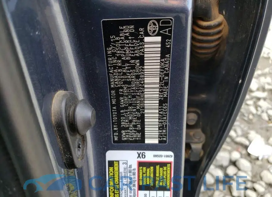 2T1BURHE5FC468922# 12