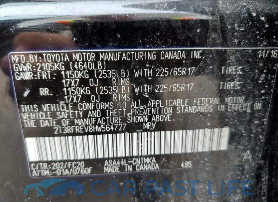 2T3RFREV8HW564727# 12