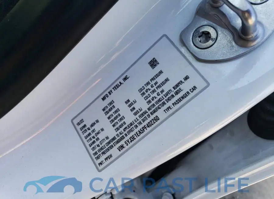 5YJ3E1EA5PF402260# 12
