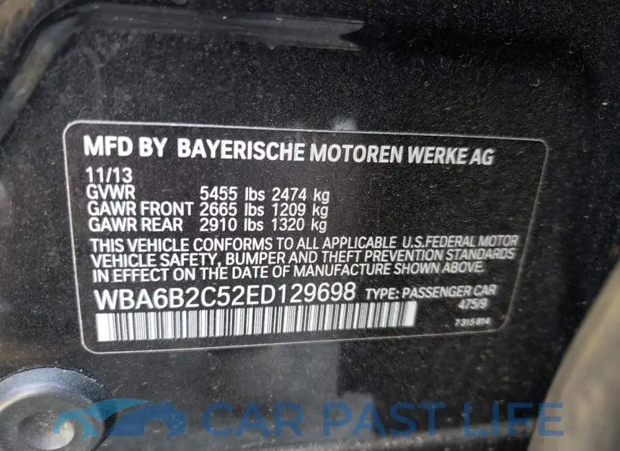 WBA6B2C52ED129698# 13