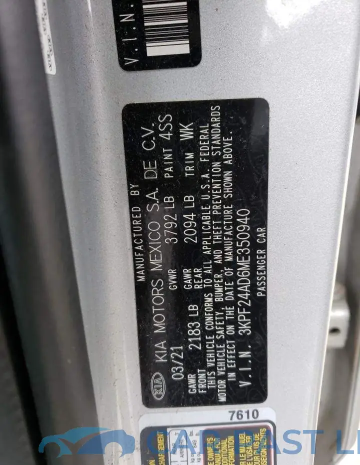 3KPF24AD6ME350940# 12