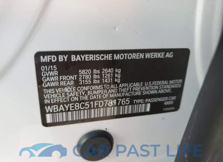 WBAYE8C51FD781765# 12