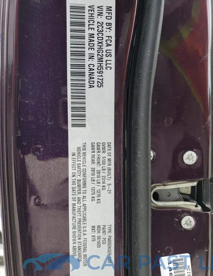 2C3CDXHG2MH591725# 13