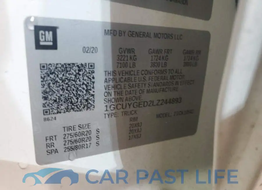 1GCUYGED2LZ244893# 12