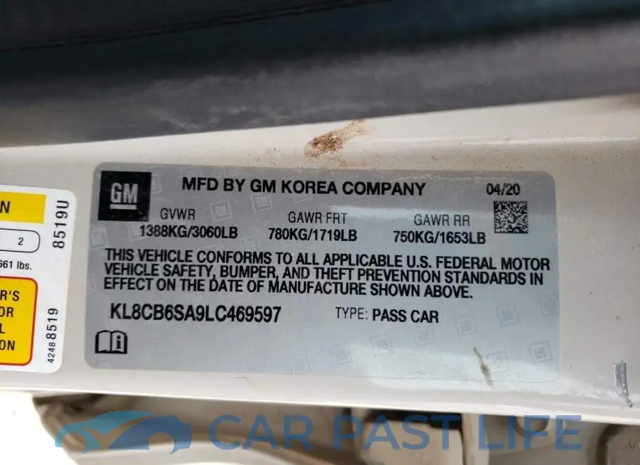 KL8CB6SA9LC469597# 12