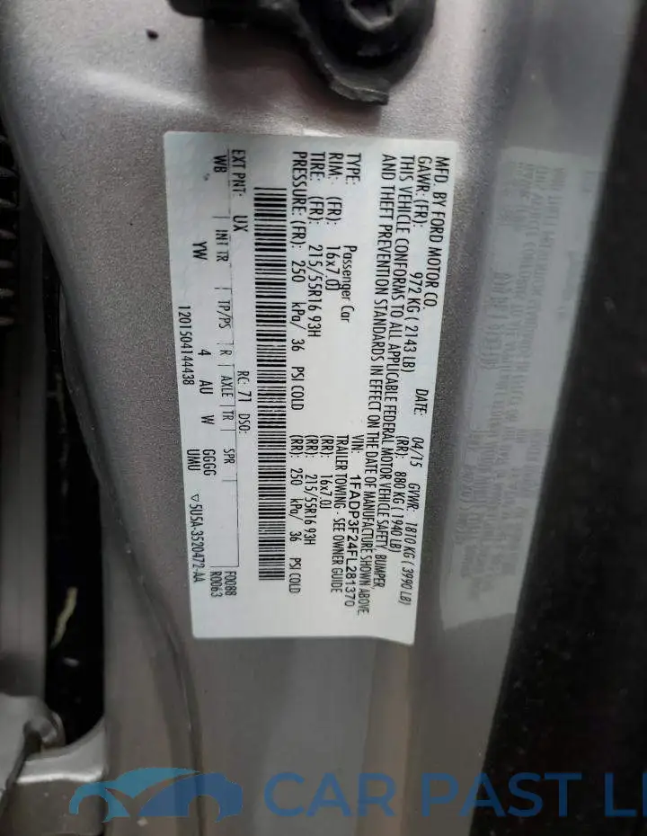 1FADP3F24FL281370# 12