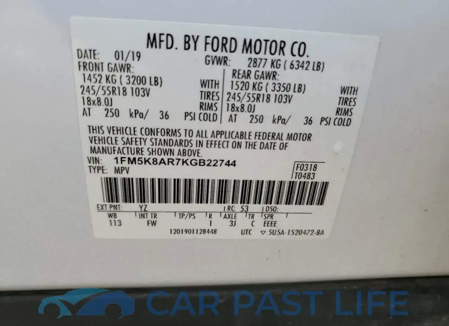 1FM5K8AR7KGB22744# 14
