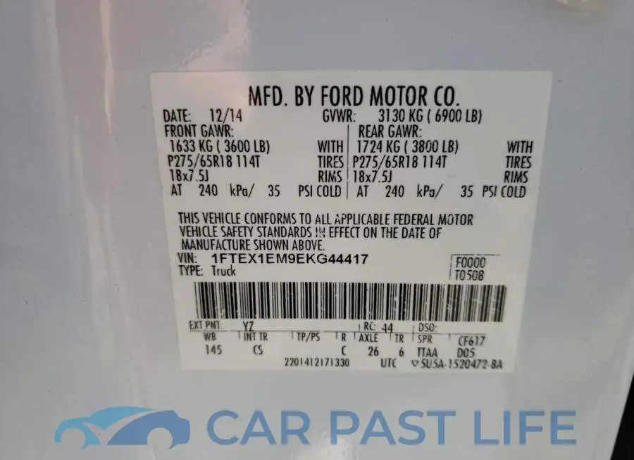 1FTEX1EM9EKG44417# 12