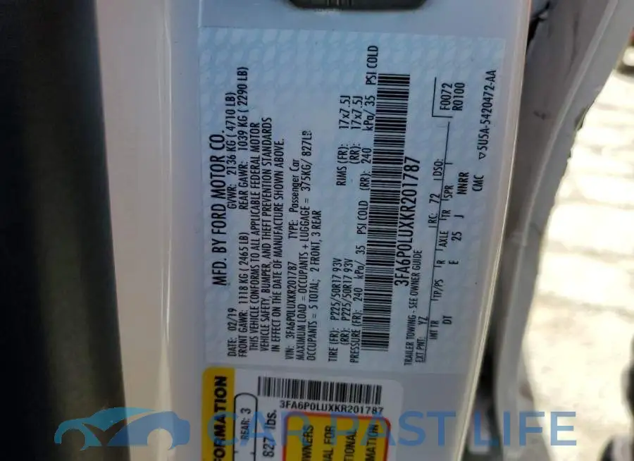 3FA6P0LUXKR201787# 12