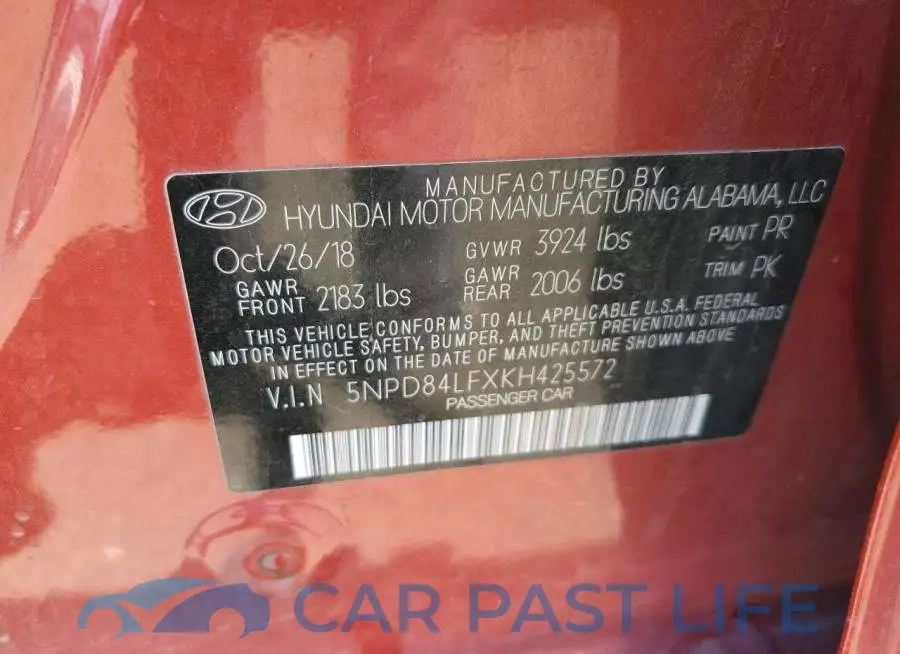 5NPD84LFXKH425572# 10