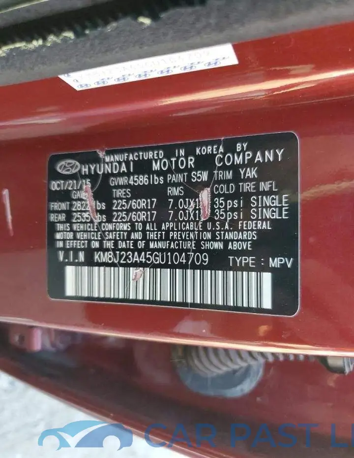 KM8J23A45GU104709# 10