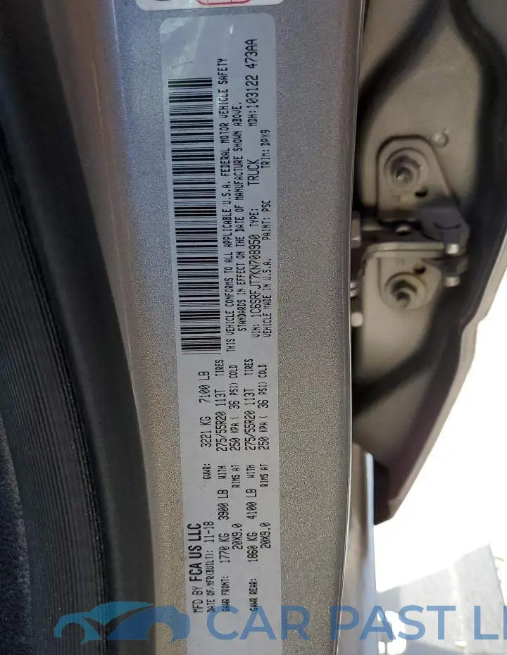 1C6SRFJT7KN708950# 12