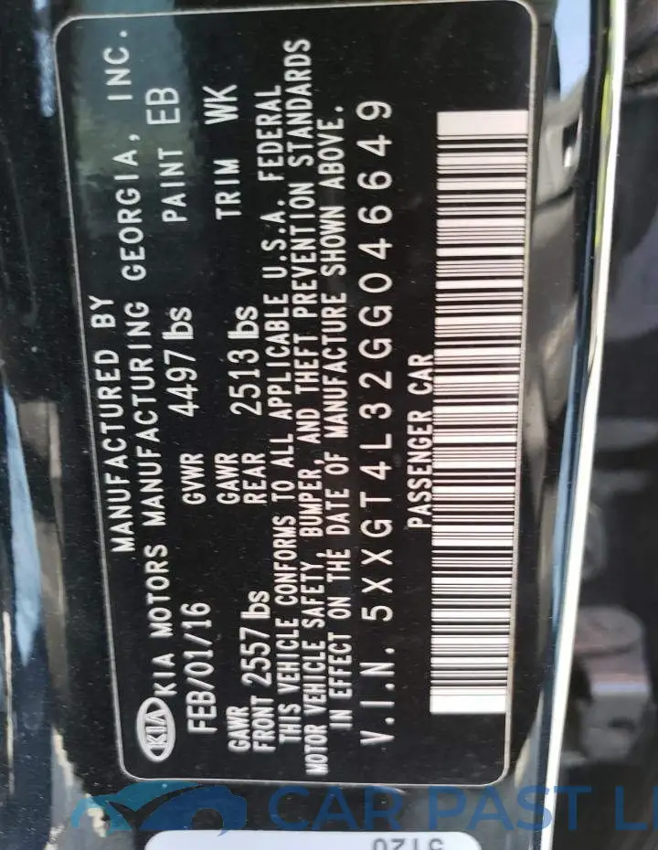 5XXGT4L32GG046649# 12