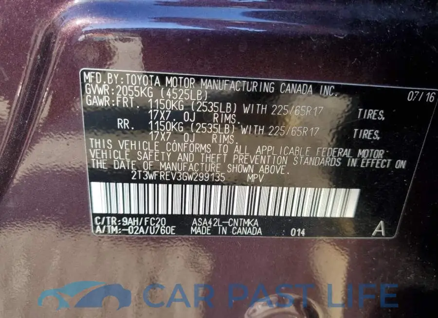 2T3WFREV3GW299135# 14