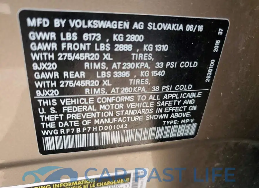 WVGRF7BP7HD001042# 13