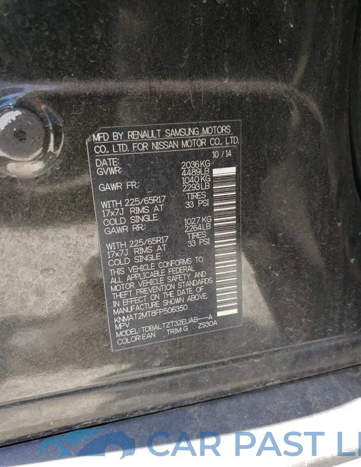 KNMAT2MT8FP506350# 13