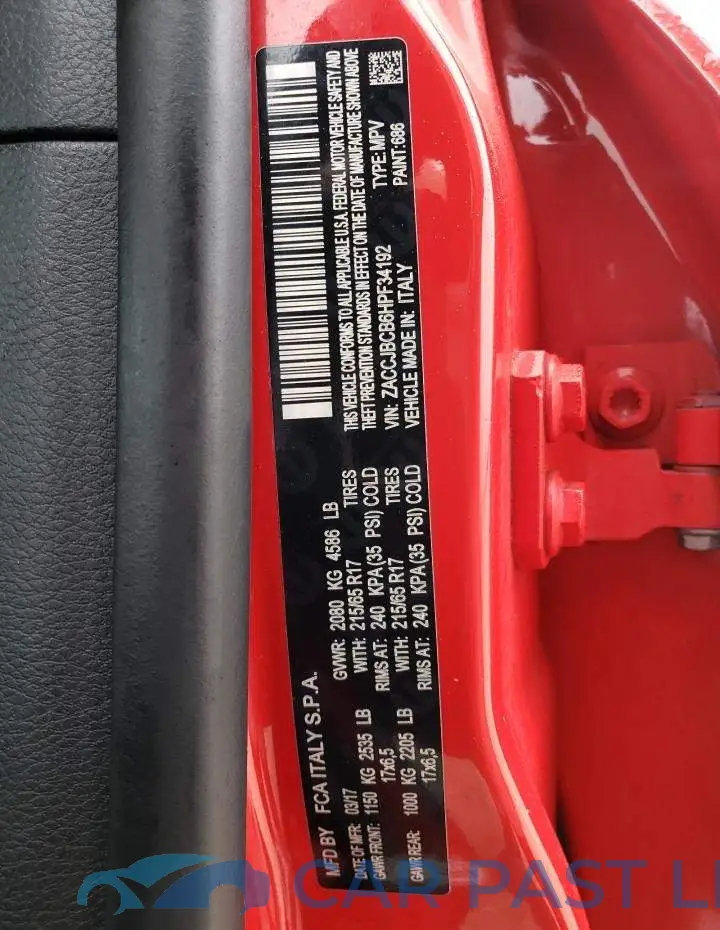 ZACCJBCB6HPF34192# 13