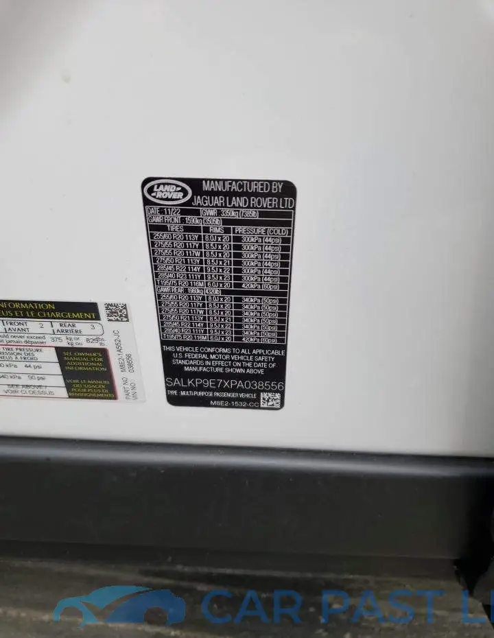 SALKP9E7XPA038556# 13