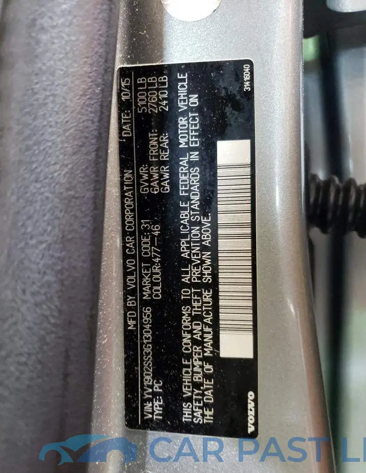 YV1902SS3G1304956# 13