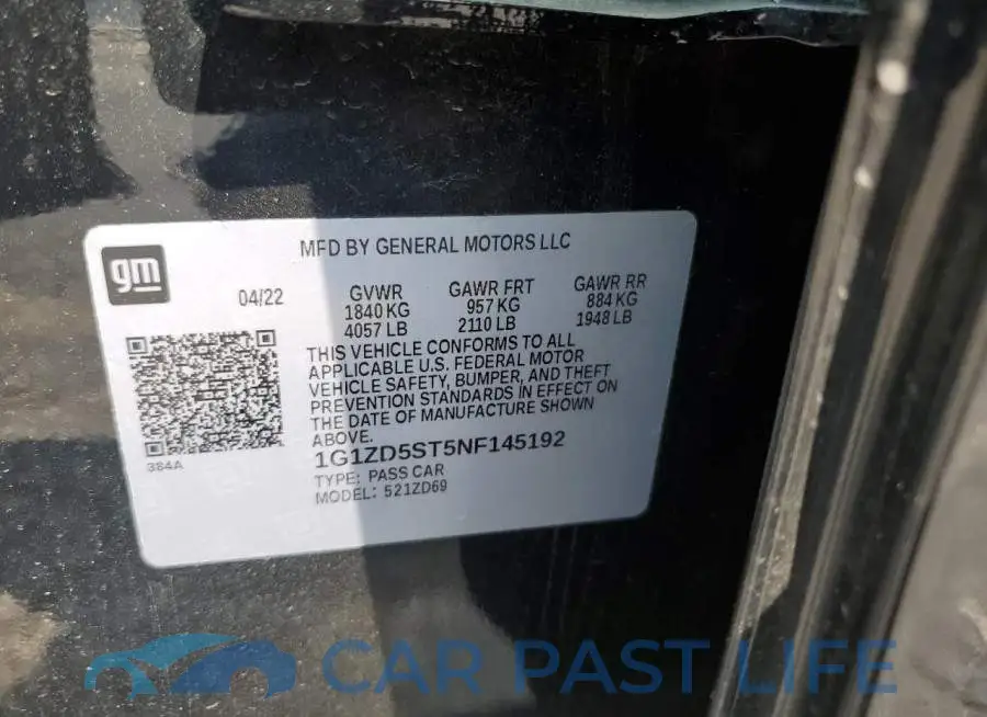 1G1ZD5ST5NF145192# 12