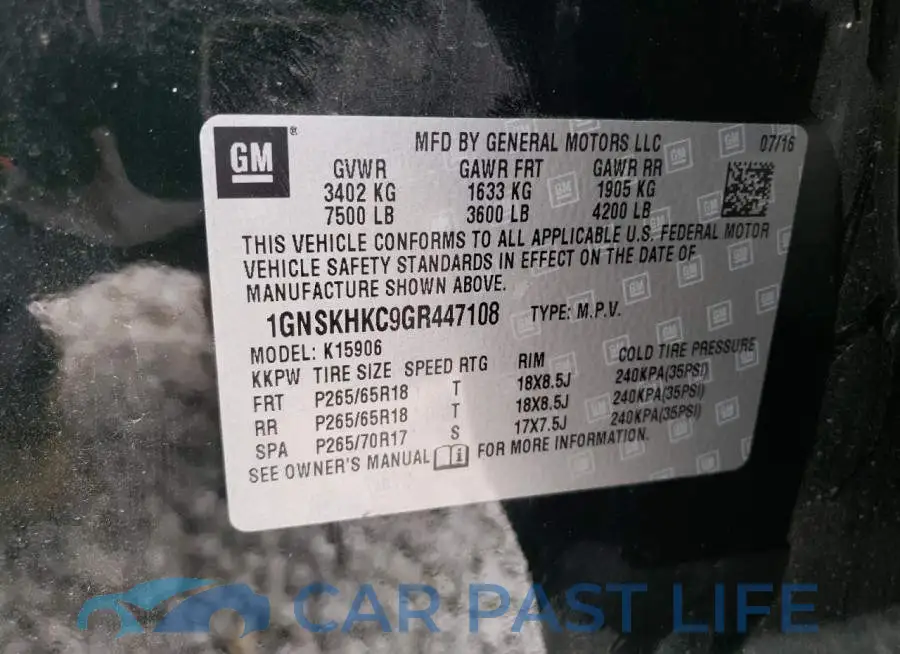 1GNSKHKC9GR447108# 14