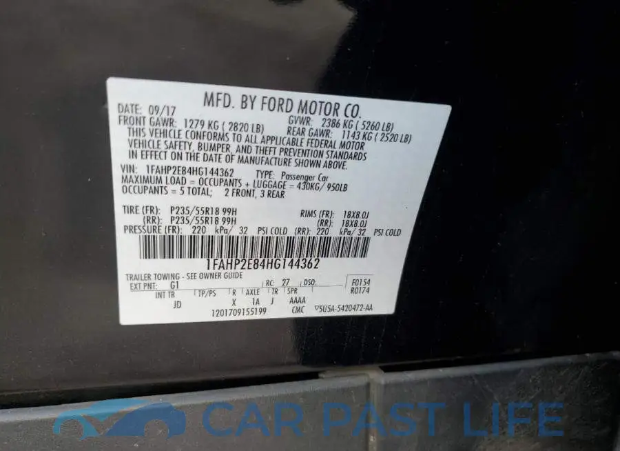 1FAHP2E84HG144362# 12