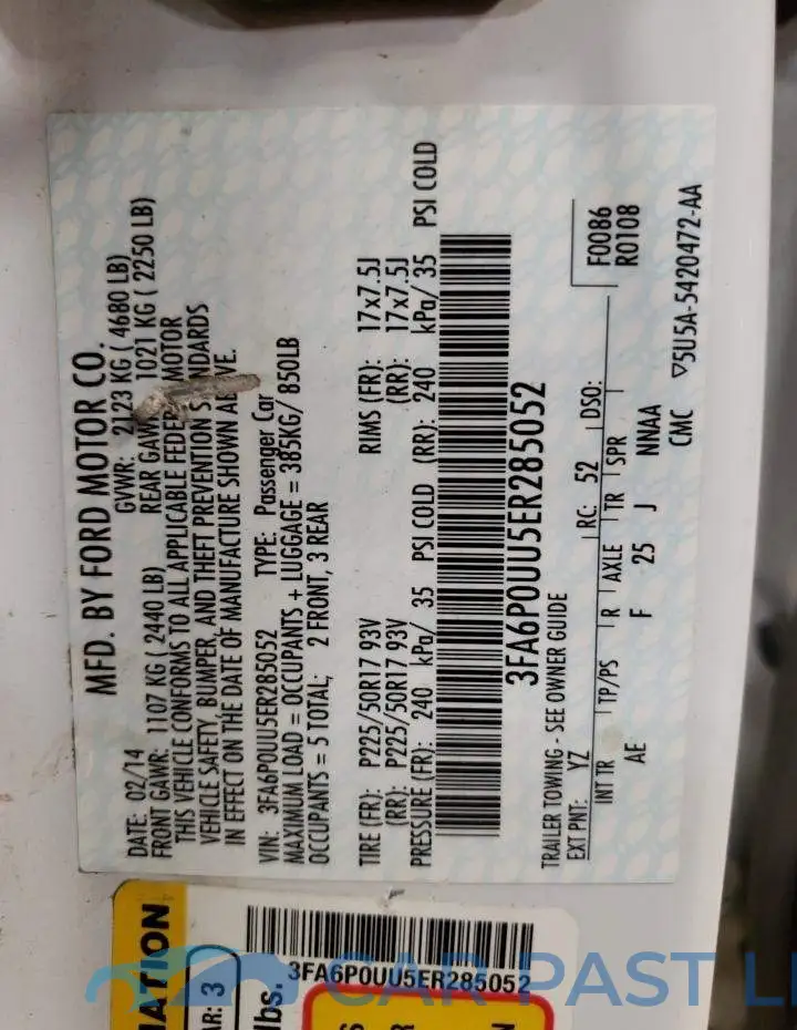 3FA6P0UU5ER285052# 13