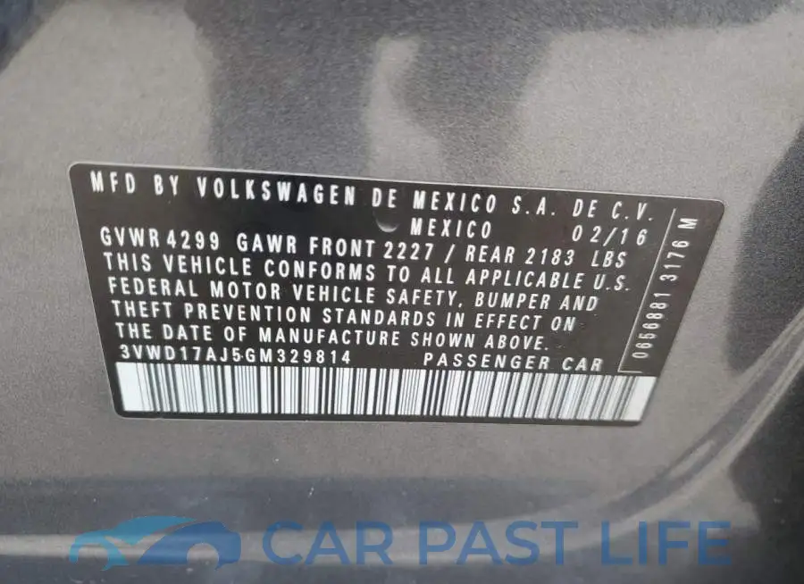3VWD17AJ5GM329814# 12