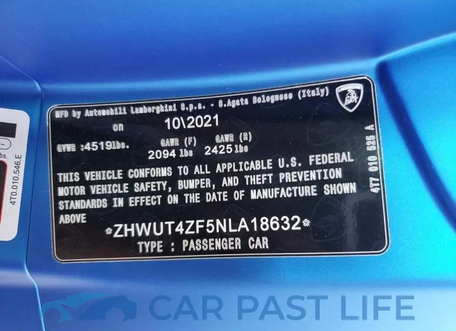 ZHWUT4ZF5NLA18632# 12