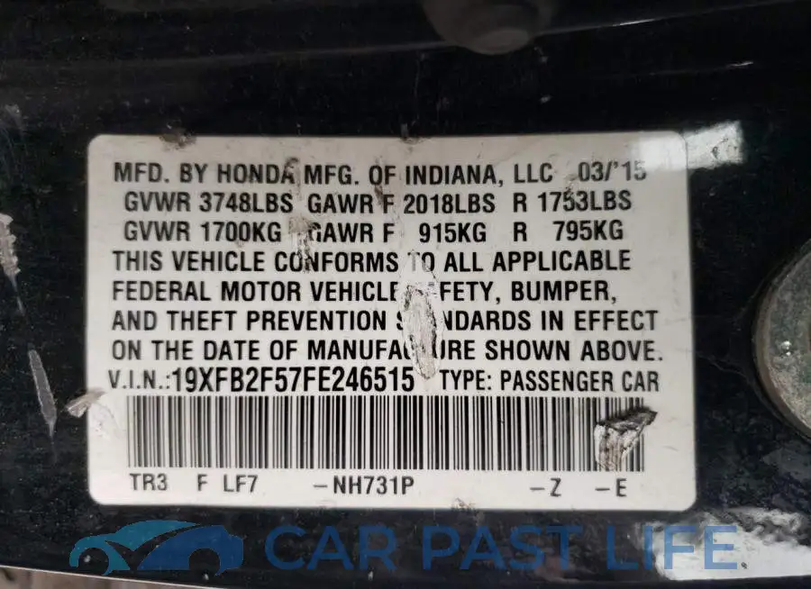 19XFB2F57FE246515# 12