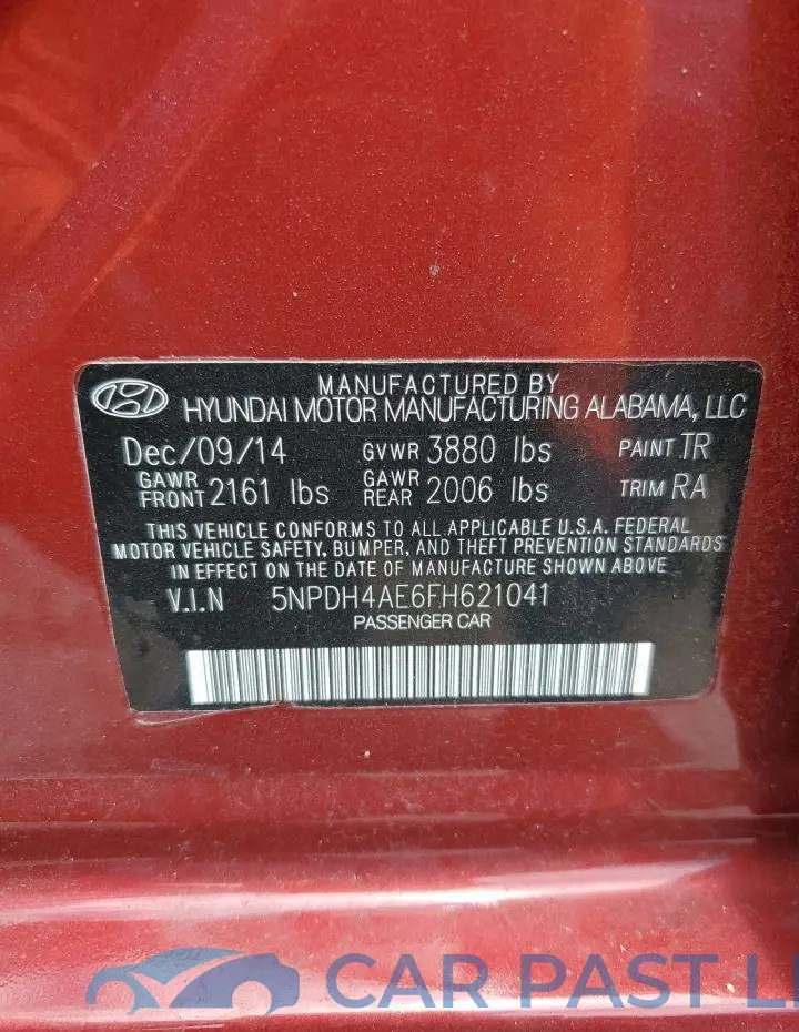 5NPDH4AE6FH621041# 12
