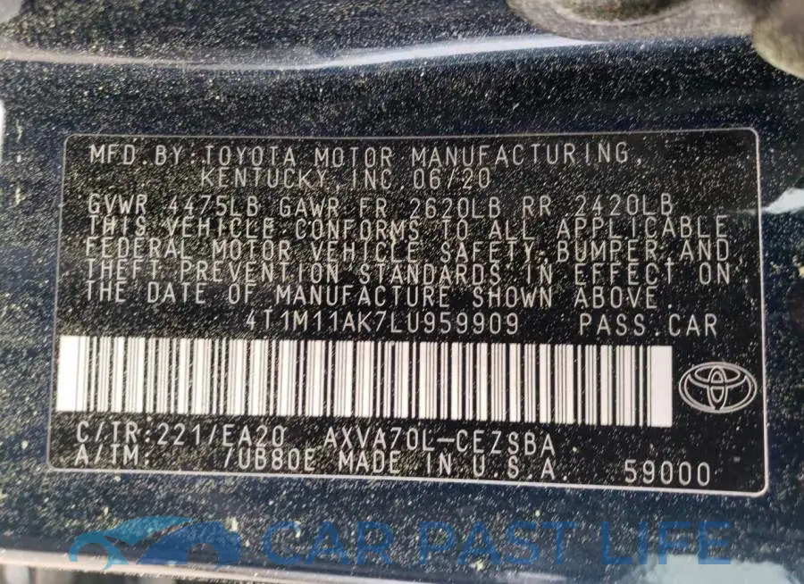 4T1M11AK7LU959909# 12