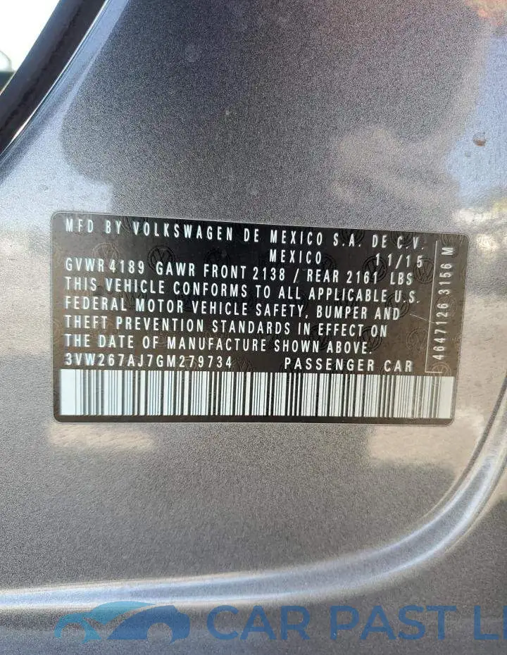 3VW267AJ7GM279734# 13