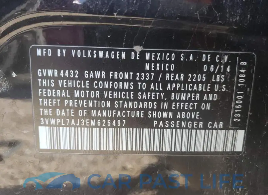 3VWPL7AJ3EM625497# 10