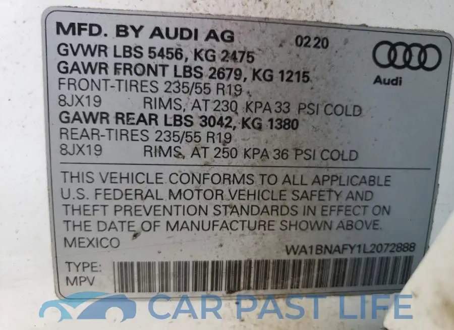 WA1BNAFY1L2072888# 14