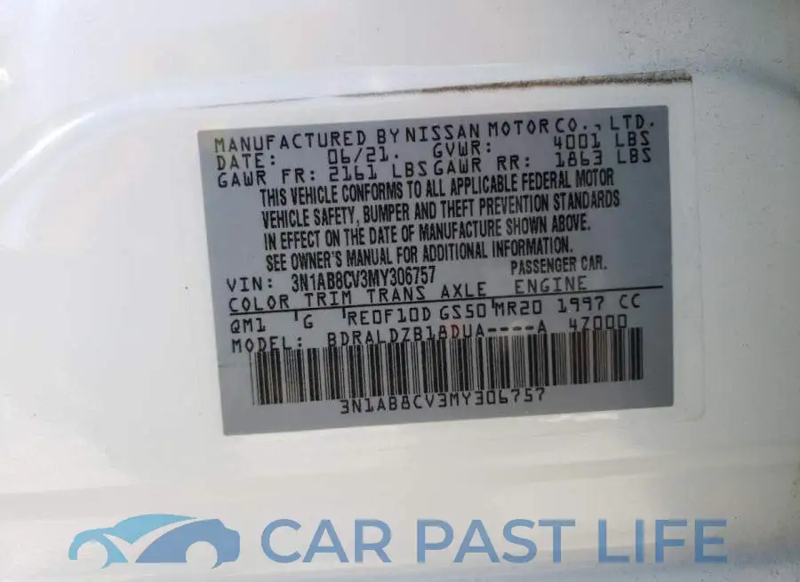 3N1AB8CV3MY306757# 12