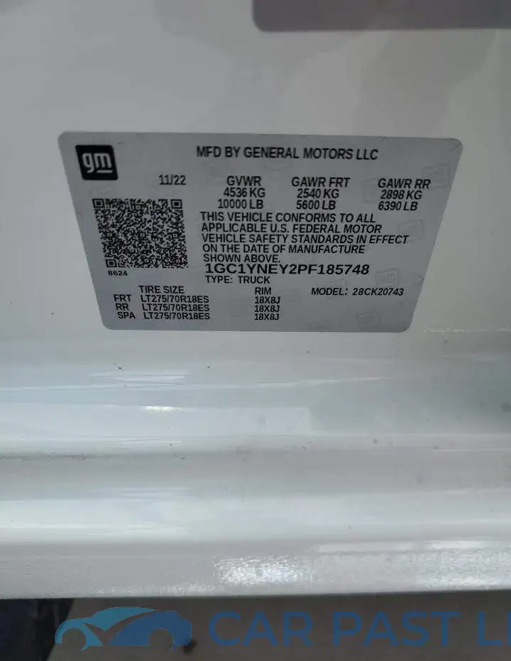 1GC1YNEY2PF185748# 12