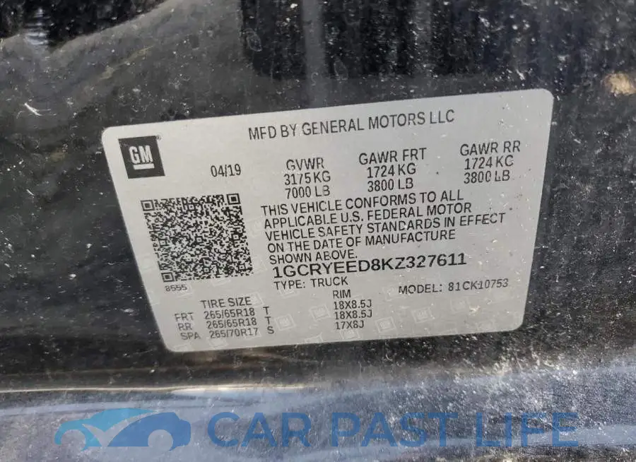1GCRYEED8KZ327611# 12