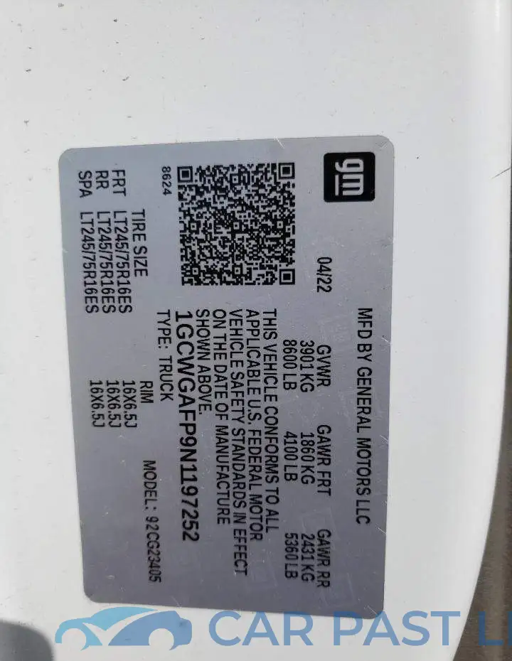 1GCWGAFP9N1197252# 14