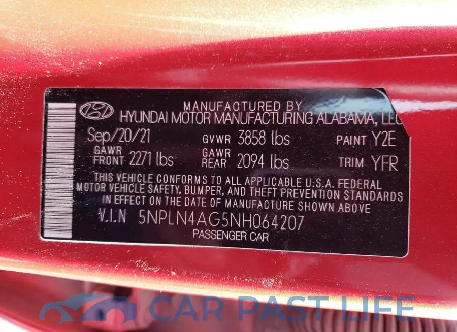 5NPLN4AG5NH064207# 12