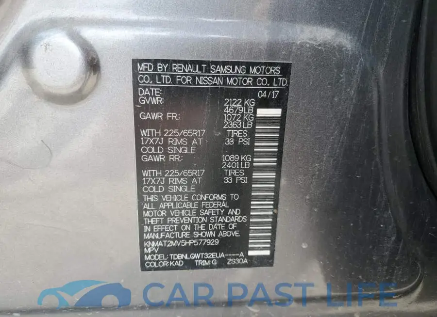 KNMAT2MV5HP577929# 13